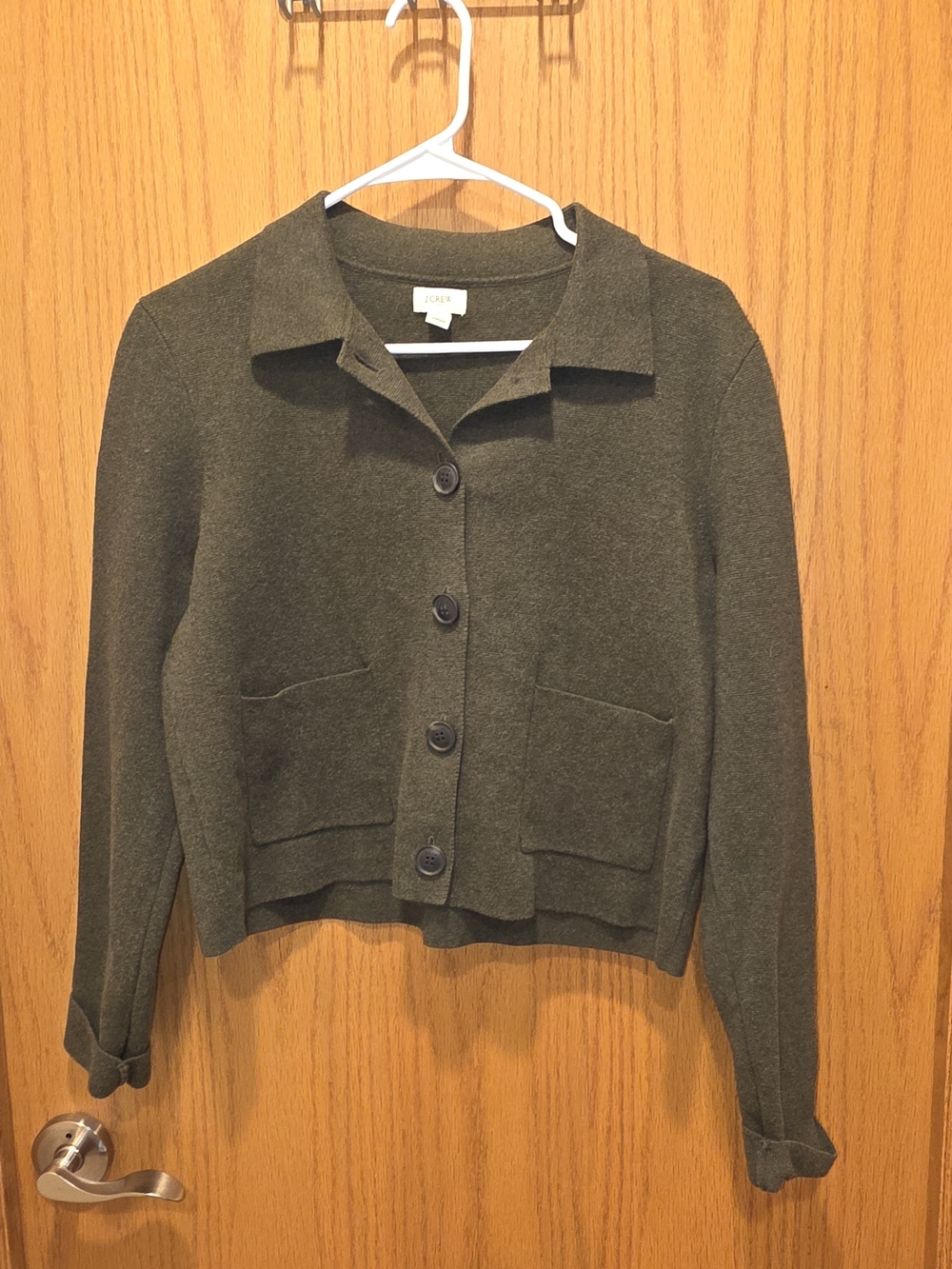 J. Crew Olive Green Button-Front Women's Cardigan